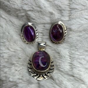 Elegant Purple and Silver Jewelry Set